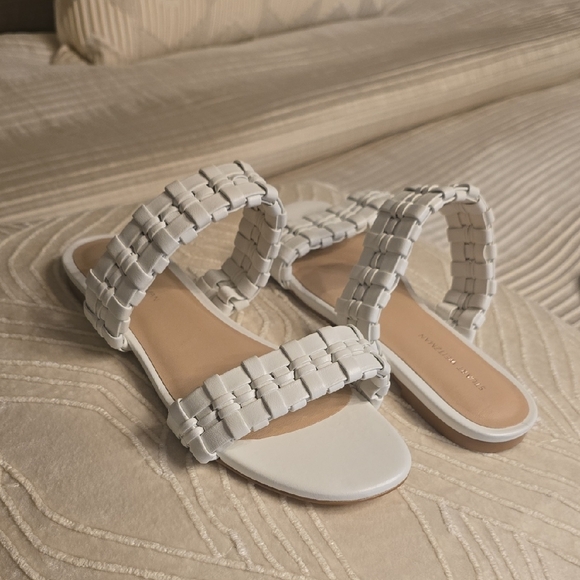 Stuart Weitzman White Braided Sandals - Picture 1 of 13
